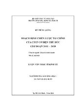 Luận án Hoạch định chiến lược tài chính của công ty cổ phần cơ điện thủ đức giai đoạn 2011 – 20 20