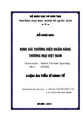 Luận án Ðịnh giá thương hiệu ngân hàng thương mại Việt nam
