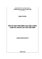 Luận án Một số giải pháp nâng cao chất lượng chăm sóc người cao tuổi Việt Nam