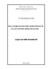 Luận án Nâng cao hiệu quả hoạt động thanh toán quốc tế của các ngân hàng thương mại Việt Nam