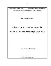Luận án Năng lực tài chính của các ngân hàng thương mại Việt Nam