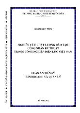 Luận án Nghiên cứu chất lượng đào tạo công nhân kỹthuật trong công nghiệp điện lực Việt Nam