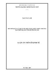 Luận án Ðổi mới quản lý nhà nước đối với sự phát triển thương mại trên địa bàn thành phố Hà Nội