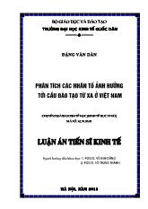 Luận án Phân tích các nhân tố ảnh hưởng tới cầu đào tạo từ xa ở Việt Nam