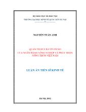 Luận án Quản trị rủi ro tín dụng của ngân hàng nông nghiệp và phát triển nông thôn Việt Nam