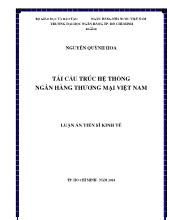 Luận án Tái cấu trúc hệ thống ngân hàng thương mại Việt Nam