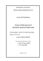 Luận án Tăng cường quản lý nợ nước ngoài ở Việt Nam
