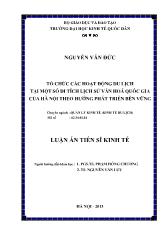 Luận án Tổ chức các hoạt động du lịch tại một số di tích lịch sử văn hoá quốc gia của hà nội theo hướng phát triển bền vững