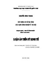 Luận án Xây dựng cơ sở hạ tầng các cụm công nghiệp ở Hà Nội