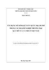 Luận án Xây dựng mô hình kế toán quản trị chi phí trong các doanh nghiệp thương mại quy mô vừa và nhỏ ở Việt Nam