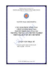 Luận văn Các giải pháp nâng cao chất lượng đào tạo nguồn nhân lực của các trường trung cấp chuyên nghiệp trên địa bàn tp. Hồ Chí Minh