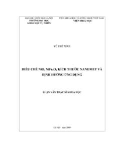 Luận văn Điều chế NiO, NiFe2O4 kích thước nanomet và định hướng ứng dụng