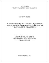 Luận văn Đo lường mức độ hài lòng của học viên về chất lượng đào tạo cao học của trường đại học tài chính - Marketing