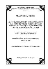 Luận văn Giải pháp phát triển nguồn nhân lực của công ty trách nhiệm hữu hạn một thành viên dịch vụ môi trường đô thị đồng nai đến năm 2020
