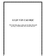 Luận văn Một số giải pháp nâng cao hiệu quả hoạt động kinh doanh tại Công ty TNHH JABIL Việt Nam đến năm 2017