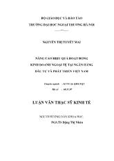 Luận văn Nâng cao hiệu quả hoạt động kinh doanh ngoại tệ tại ngân hàng đầu tư và phát triển Việt Nam