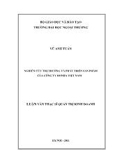 Luận văn Nghiên cứu thị trường và phát triển sản phẩm của công ty honda Việt Nam