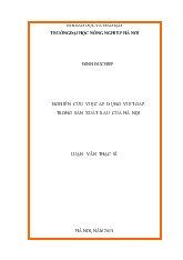 Luận văn Nghiên cứu việc áp dụng vietgap trong sản xuất rau của Hà Nội