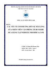 Tiểu luận Các yếu tố ảnh hưởng đến sự hài lòng của nhân viên văn phòng tp.HCM khi mua hàng tại website nhommua.com