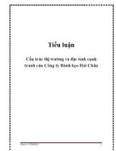Tiểu luận Cấu trúc thị trường và đặc tính cạnh tranh của Công ty Bánh kẹo Hải Châu