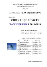 Tiểu luận Chiến lược công ty tân hiệp phát2010-2020