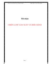 Tiểu luận Chiến lược sản xuất và điều hành