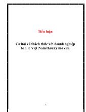 Tiểu luận Cơ hội và thách thức với doanh nghiệp bán lẻ Việt Nam thời kỳ mở cửa