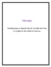 Tiểu luận Giải pháp nâng cao động lực làm việc cho nhân viên Công ty Cổ phần Tư vấn và Đầu tư VietGreen
