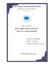 Tiểu luận Hoàn thiện chuỗi cung ứng công ty cổ phần kinh đô
