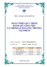Tiểu luận Hoàn thiện quy trình đánh giá công việc và chính sách lương thưởng tại F9 Hồ Chí Minh