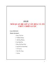 Tiểu luận Mối quan hệ giữa văn hóa và tổ chức chiến lược