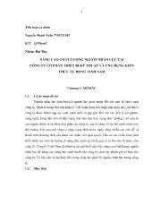 Tiểu luận Nâng cao chất lượng nguồn nhân lực tại công ty cổ phần thiết bị kỹ thuật và ứng dụng kiến thức tự động Vinh Nam