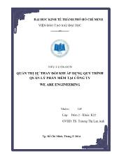 Tiểu luận Ocd quản trị sự thay đổi khi áp dụng quy trình quản lý phần mềm tại công ty we are engineering