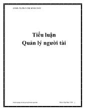 Tiểu luận Quản lý người tài