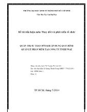Tiểu luận Quản trị sự thay đổi khi áp dụng qui trình quản lý phần mềm tại công ty TNHH WAE