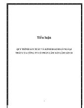 Tiểu luận Quy trình sản xuất và kinh doanh gỗ ngoại thất của công ty cổ phần lâm sản lâm sản 20