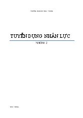 Tiểu luận Tuyển dụng nhân lực