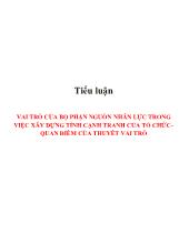 Tiểu luận Vai trò của bộ phận nguồn nhân lực trong việc xây dựng tính cạnh tranh của tổ chức quan điểm của thuyết vai trò