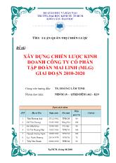 Tiểu luận Xây dựng chiến lược kinh doanh công ty cổ phần tập đoàn Mai Linh (mlg) giai đoạn 2010-2020