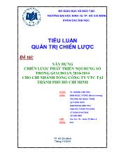 Tiểu luận Xây dựng chiến lược phát triển nội dung số trong giai đoạn 2010-2014 cho chi nhánh tổng công ty vtc tại thành phố Hồ Chí Minh