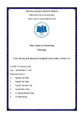 Tiểu luận Xây dựng kế hoạch marketing cho công ty Starbucks Coffee