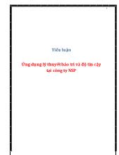 Ứng dụng lý thuyết bảo trì và độ tin cậy tại công ty NSP