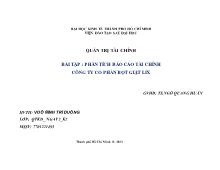 Bài tập : phân tích báo cáo tài chính công ty cổ phần bột giặt lix