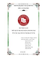Bài thảo luận Thực trạng sở hữu chéo Ngân hàng tại Việt Nam