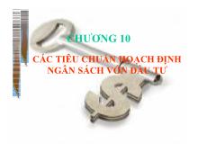 Bài thuyết trình Chương 10- Các tiêu chuẩn hoạch định ngân sách vốn đầu tư
