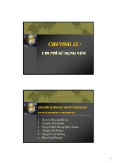 Bài thuyết trình Chương 12 : chi phí sử dụng vốn