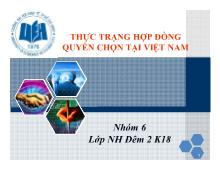 Bài thuyết trình Thực trạng hợp đồng quyền chọn tại Việt Nam