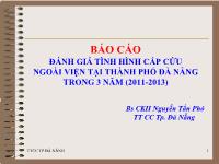 Báo cáo Đánh giá tình hình cấp cứu ngoài viện tại thành phố Đà Nẵng trong 3 năm (2011-2013)