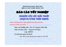 Báo cáo Nghiên cứu các giải thuật chọn đường trên mạng