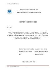 Chuyên đề Giải pháp nhằm nâng cao sự thỏa mãn của khách hàng khi sử dụng dịch vụ tại công ty emerald digital marketing